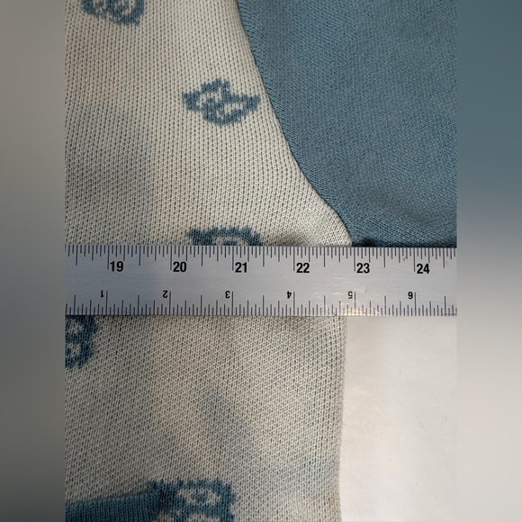 RHUDE Men's Blue Cream Button Down Banco Knit Short Sleeve Shirt Size Med - Picture 4 of 12